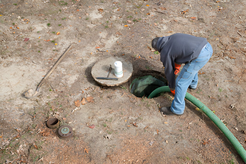 bathroom drain pipes being cleaned and inspected